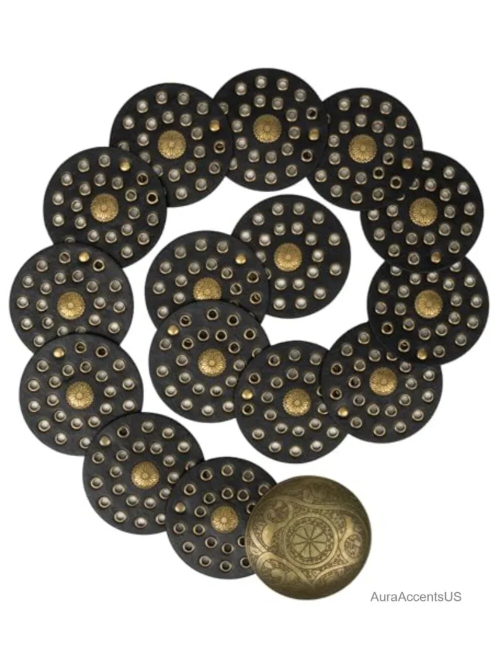 Wide PU Leather Western Belt Concho Disc for Women